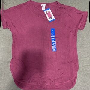Bundle of 2 Matty M Large T-Shirts – Comfy Blue & Pink Everyday Crew Neck Tops